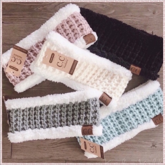 ❄️Gray Warm Crochet Sherpa Headband Ear Muff - Picture 4 of 4